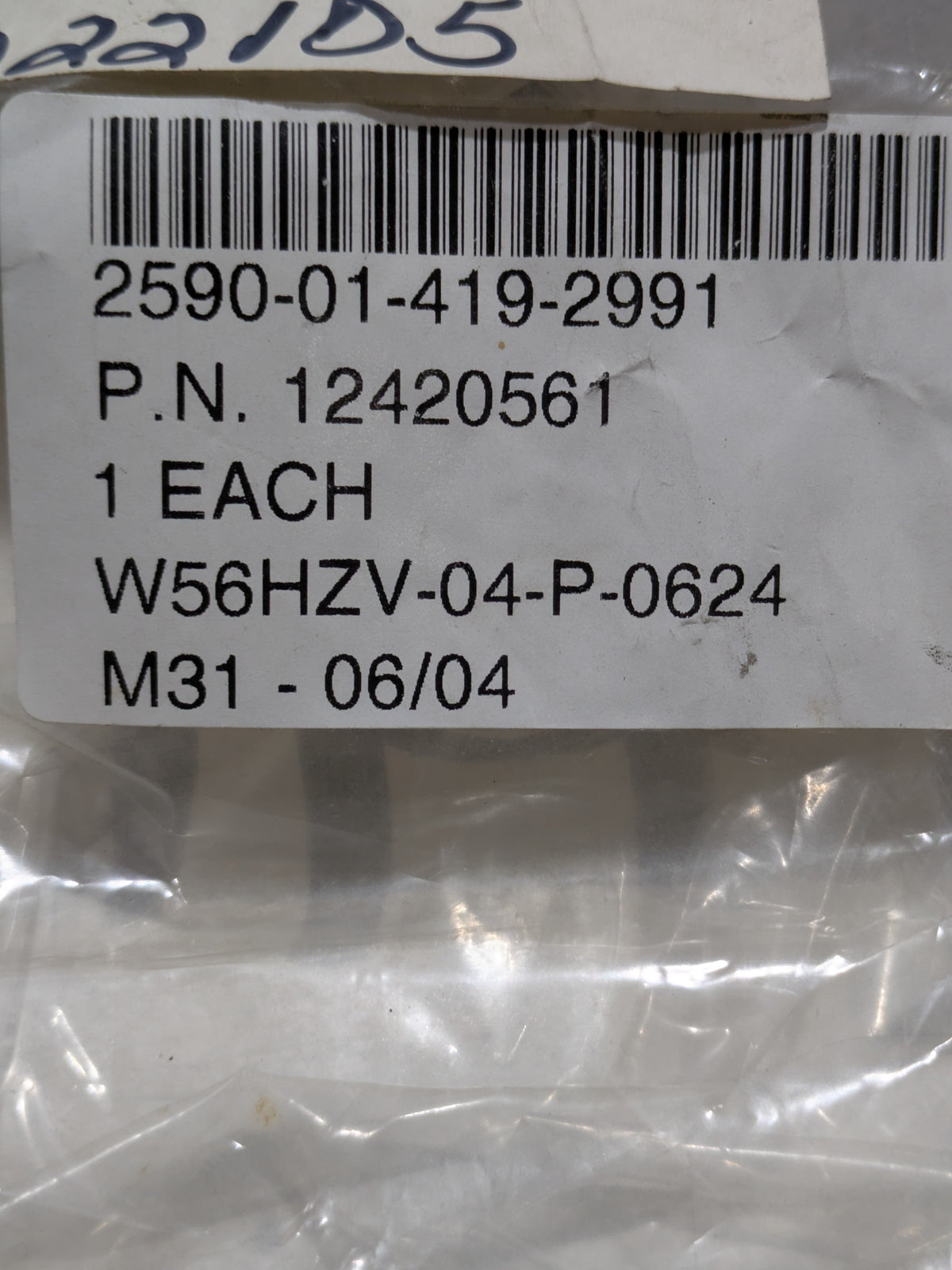 BAE Systems Tactical Vehicle Systems 12420561 Cable Assembly - NSN 2590-01-419-2991 - inventory label