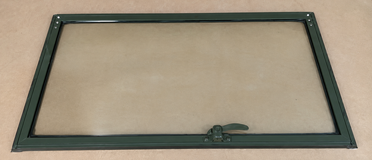 New M939A2 RH Windshield Assembly w/ Glass, Seal & Latch | 12277069-2 | NSN 2510-01-130-7944