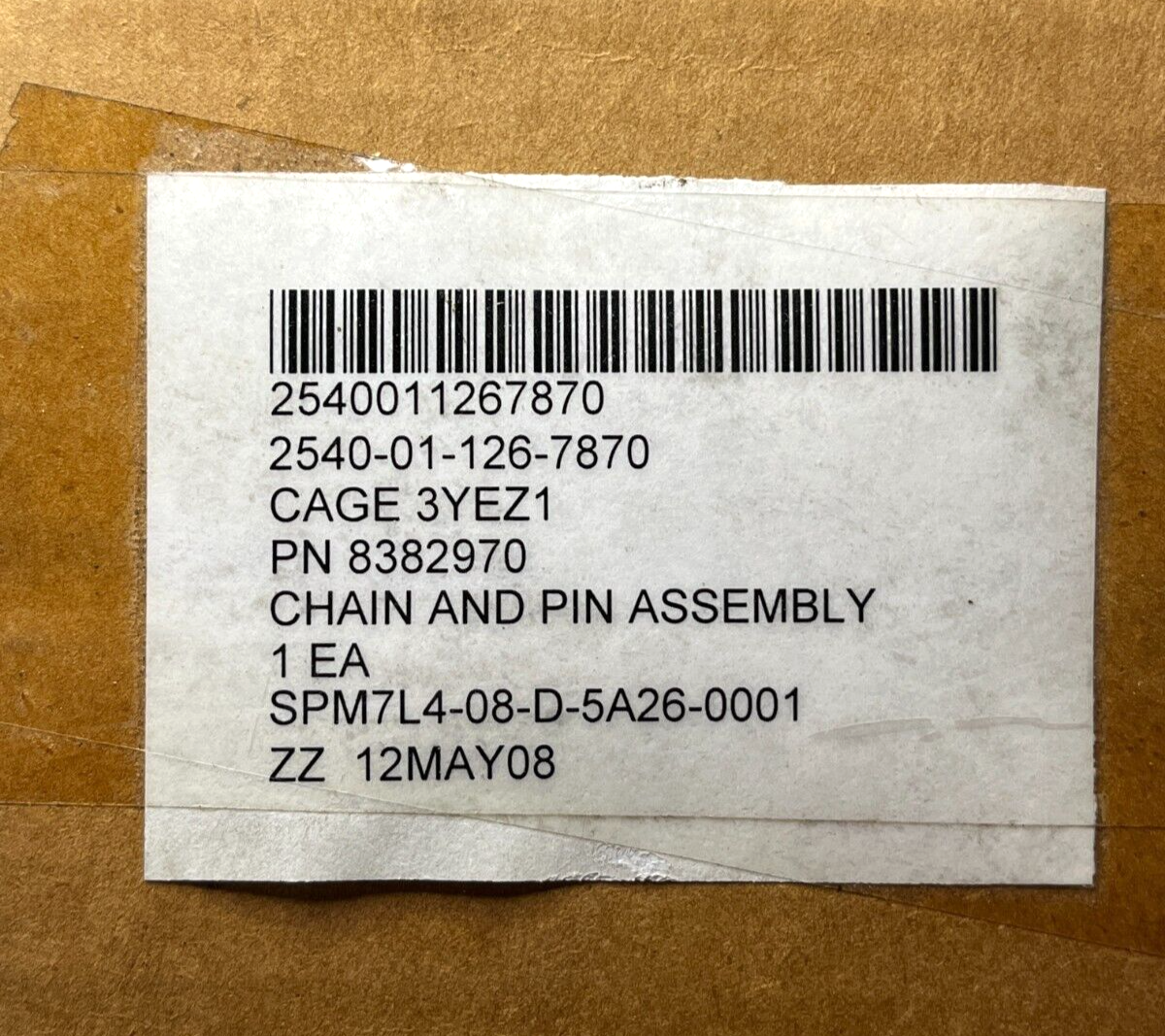 MILITARY M101A2 M101A3 8382970 TAILGATE CHAIN AND PIN ASSEMBLY 2540-01-126-7870