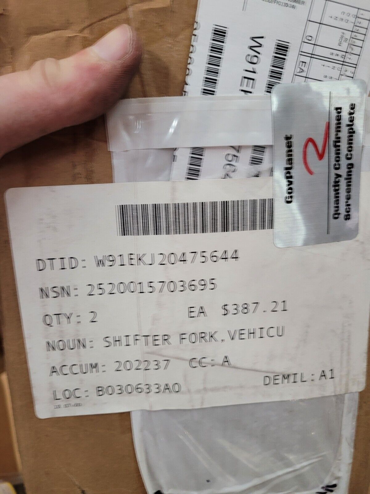 NEW MRAP MILITARY VEHICLES VEHICULAR SHIFTER FORK GEAR NSN 2520-01-570-3695