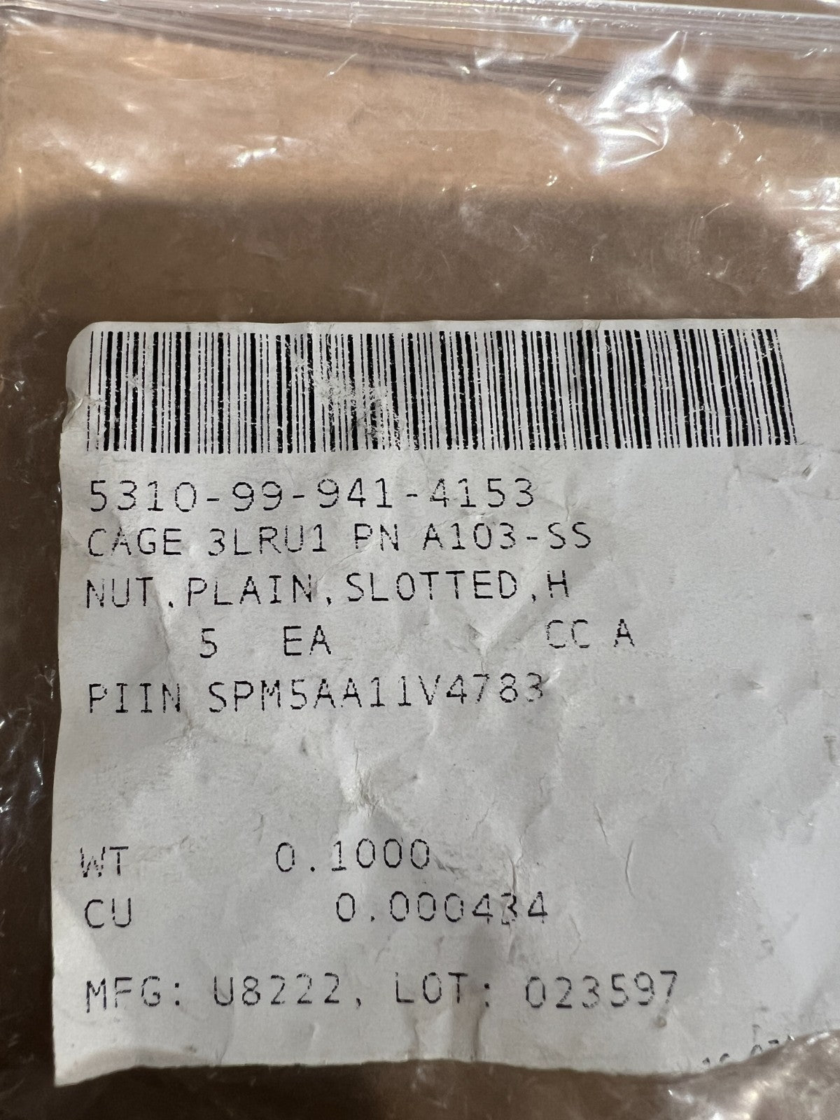 Nut A103-SS NSN 5310-99-941-4153 - photo 4