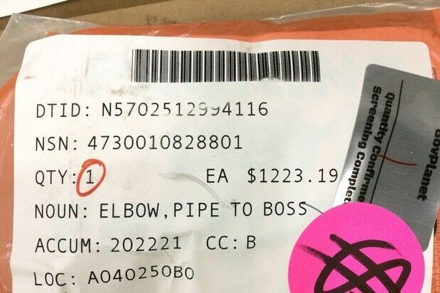 Guill Tool 2621-021-02ASSY24 2621-021-02 Pipe to Boss Elbow 4730-01-082-8801