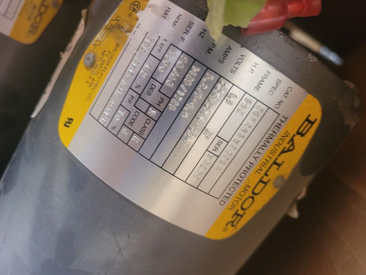 6105-01-395-2547 77499 BALDOR MOTOR 13229E6156 1425/ RPM 1.5 HP 220 V
