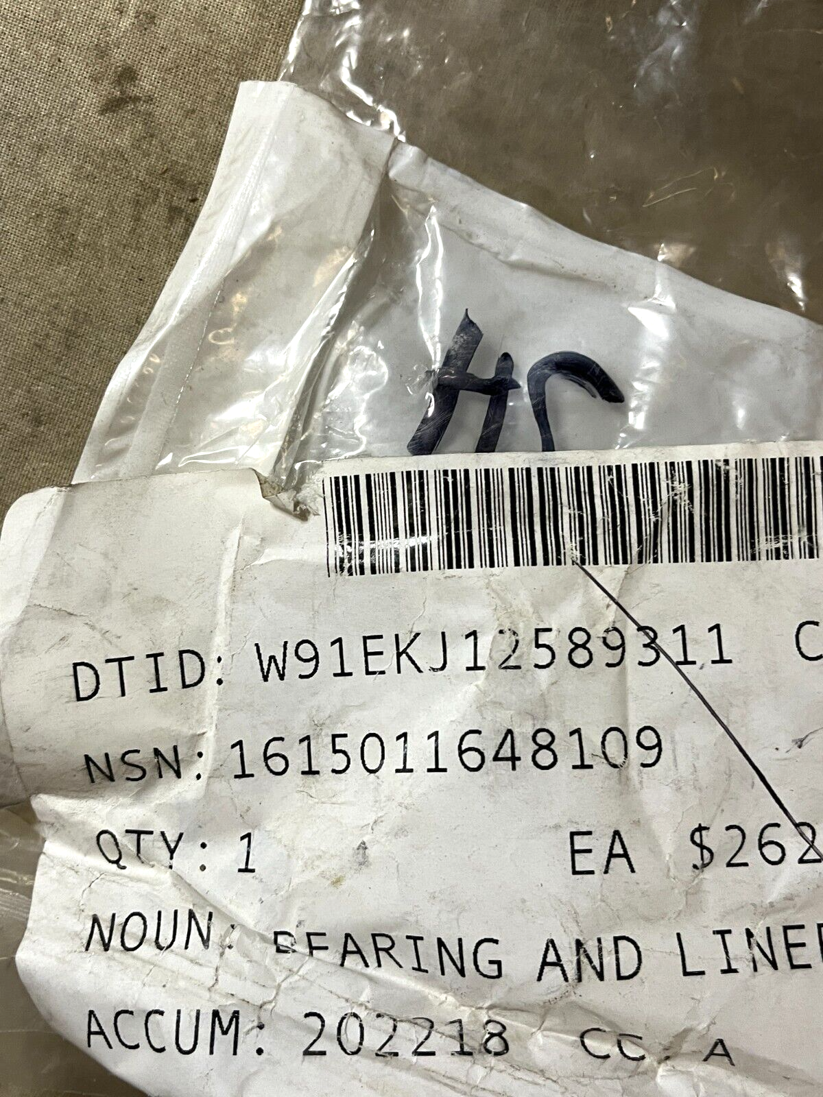 BELL OH-58 KIOWA 406-010-417-101 BEARING & LINER ASSEMBLY 1615-01-164-8109 NOS