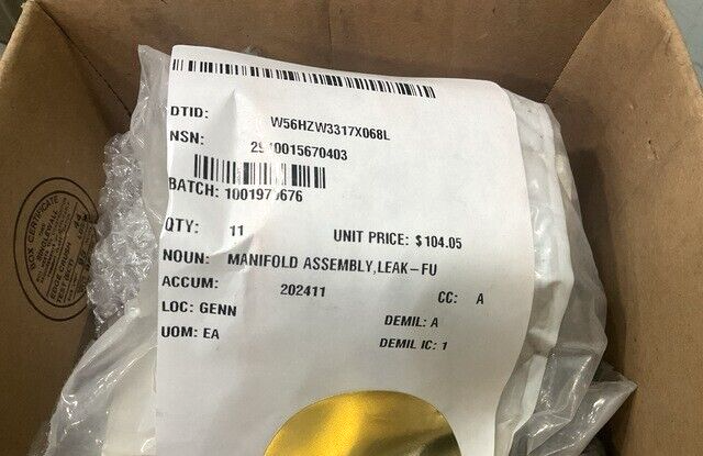 MRAP MMPV VEHICLE KIDDE 422570 LEAK-FUEL RETU MANIFOLD ASSEMBLY 2910-01-567-0403