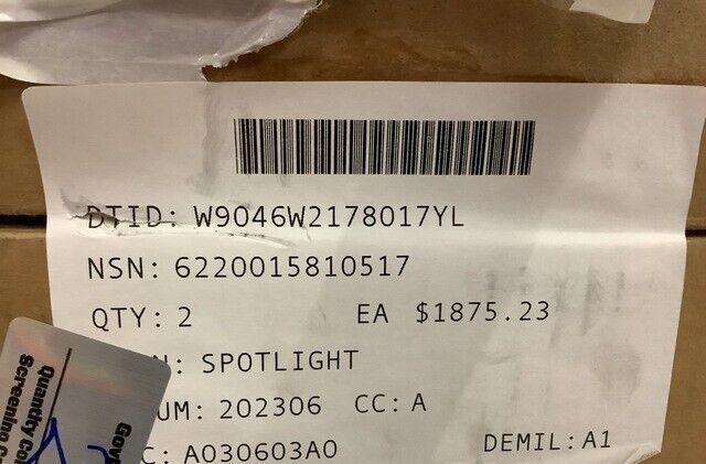 M1117 ASV 7114-1 TURRET SPOTLIGHT ASSY 7114 12560522 6220-01-581-0517 USA-STOCK