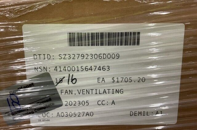 MRAP MAXXPRO CAT I 3113715C1L VENTILATING FAN, BLOWERS ASSEMBLY 4140-01-564-7463