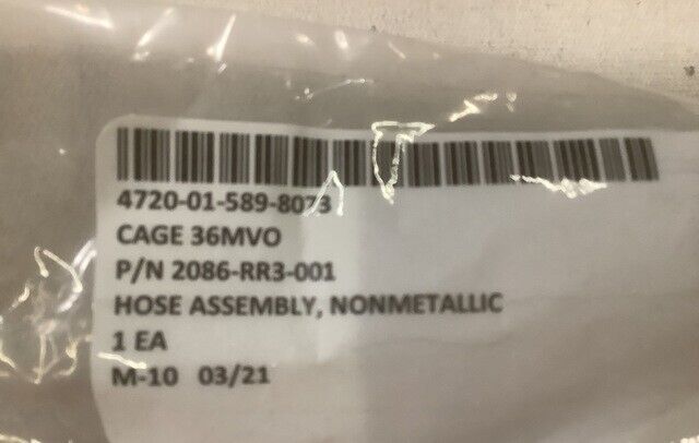 (1) MRAP-RG33 SHYFT GROUP 2086-RR3-001 2086-RR3 NONMETALLIC HOSE ASSEMBLY