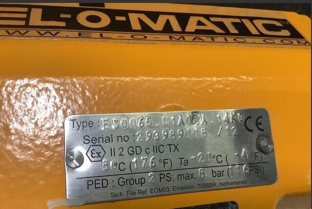 ELO MATIC ACTUATOR 4810-01-438-5683 ES0065.U2A ESA65-SR3 A1.101.33 EL-O-MATIC
