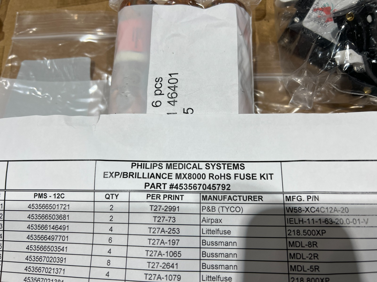 Tomography Scan Fuse Kit MX8000 NSN 6525-01-571-5419 - photo 3