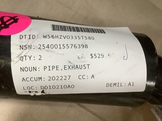 NEW BAE R0069486 MRAP INTERMEDIATE EXHAUST PIPE 2540-01-557-6399