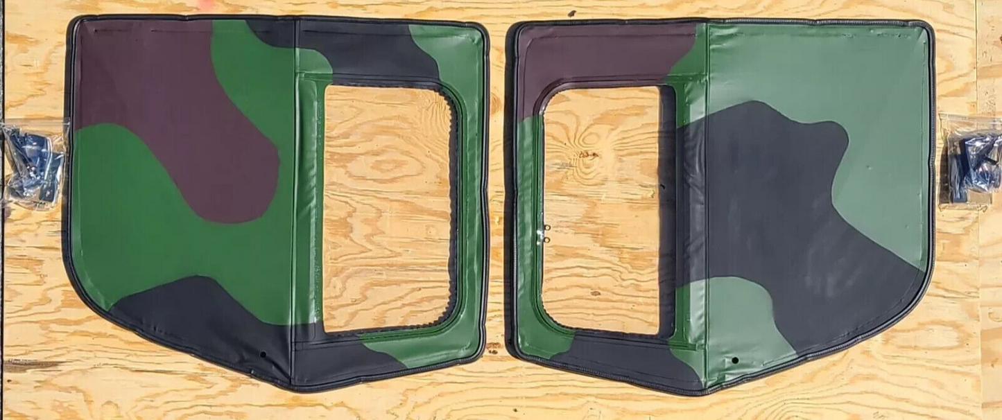NEW HMMWV 4 MAN SOFT REAR DOORS CAMO 2 DOOR SET HUMVEE M998 M1123 12340245 VINYL