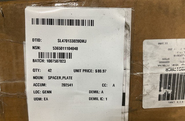 Plate Spacer 12296994-C NSN 5365-01-110-4048 - photo 5