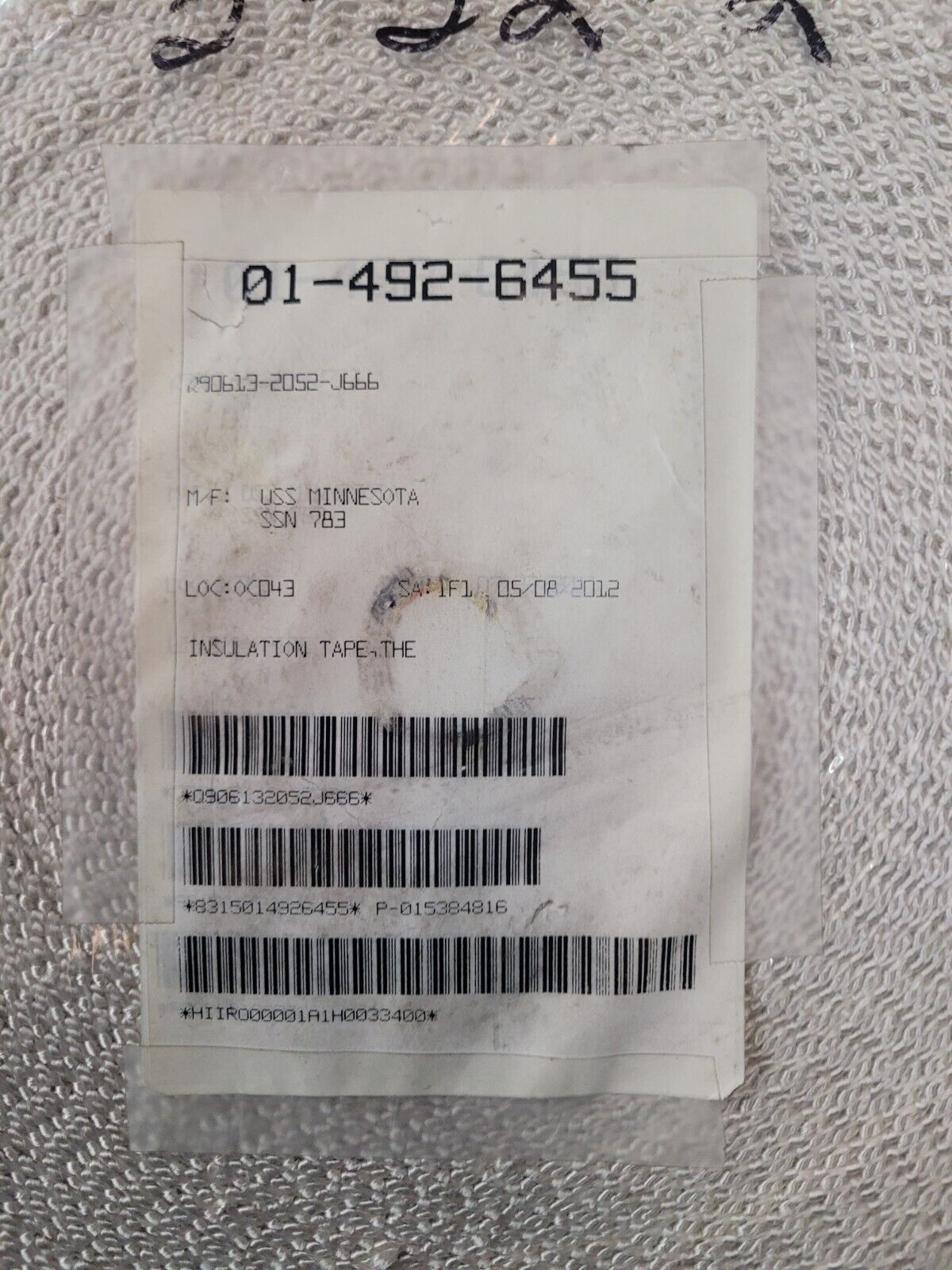 19T125X1.5 NARROW FABRIC INSULATION TAPE TEXTILE TAPE NSN 8315-01-492-6455