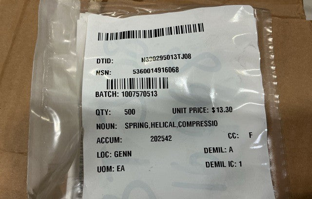 Helical Spring 86001400 NSN 5360-01-491-6068 - photo 4