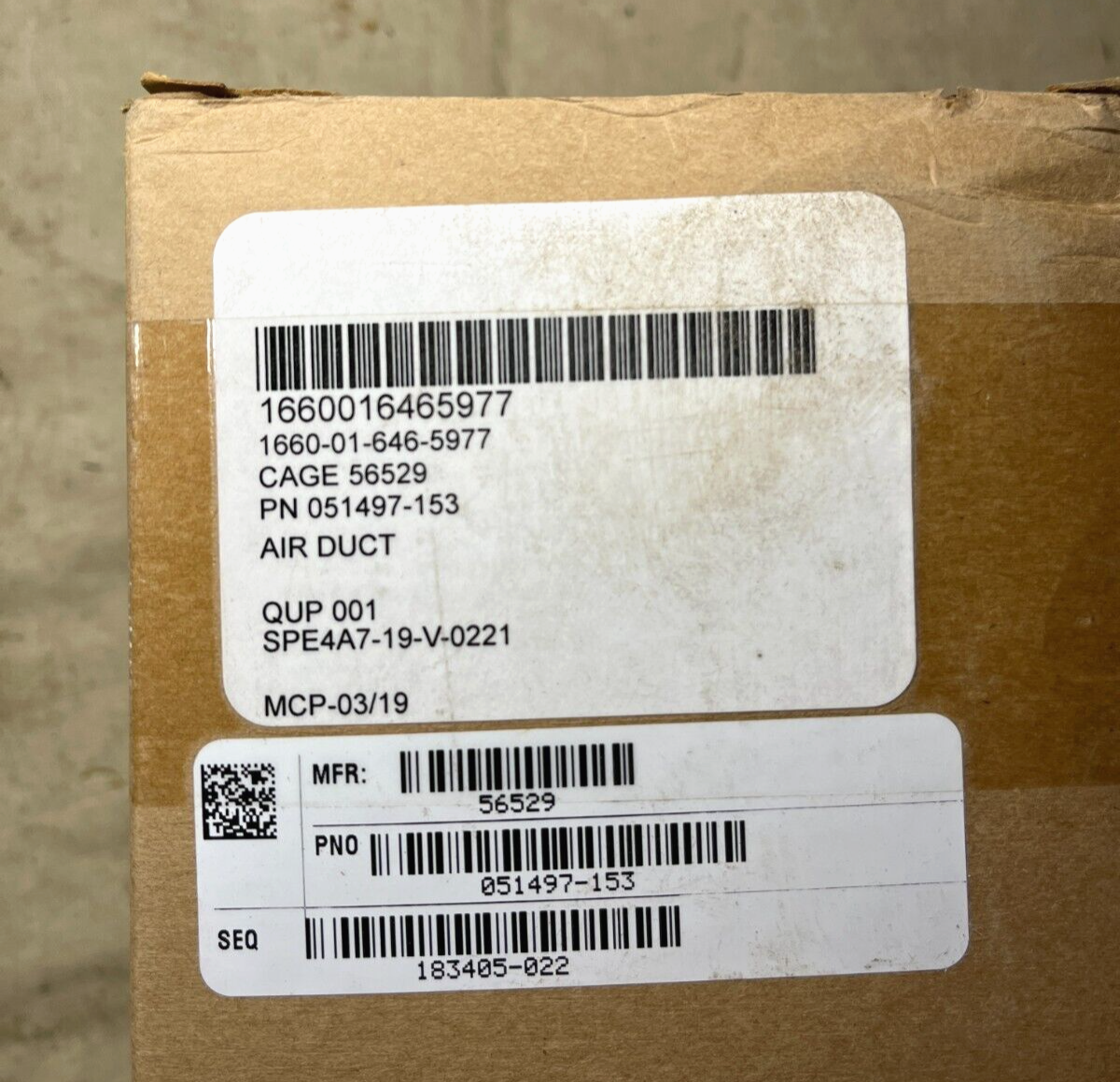 NEW HYDRAULICS AIR DUCT DAMPER HOUSING 051497-153 051497153 1660-01-646-5977