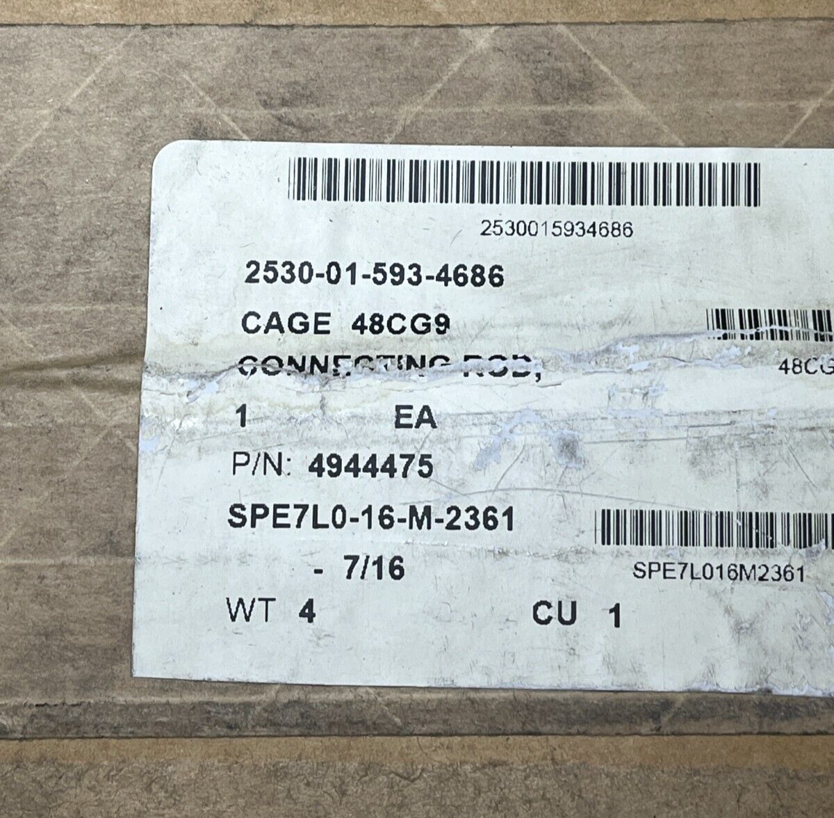 MEP-1060 DIESEL ENGINE CUMMINS 4944475 PISTON CONNECTING ROD 2530-01-593-4686