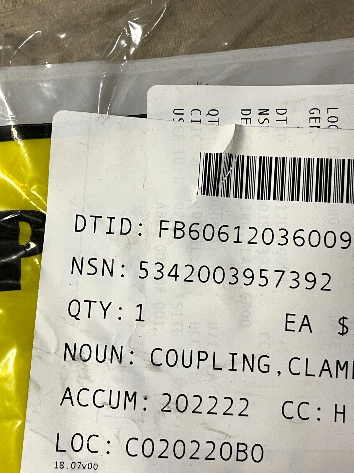 GROOVED CLAMP COUPLING 4054021 4020642 2320-275 5342-00-395-7392 NOS