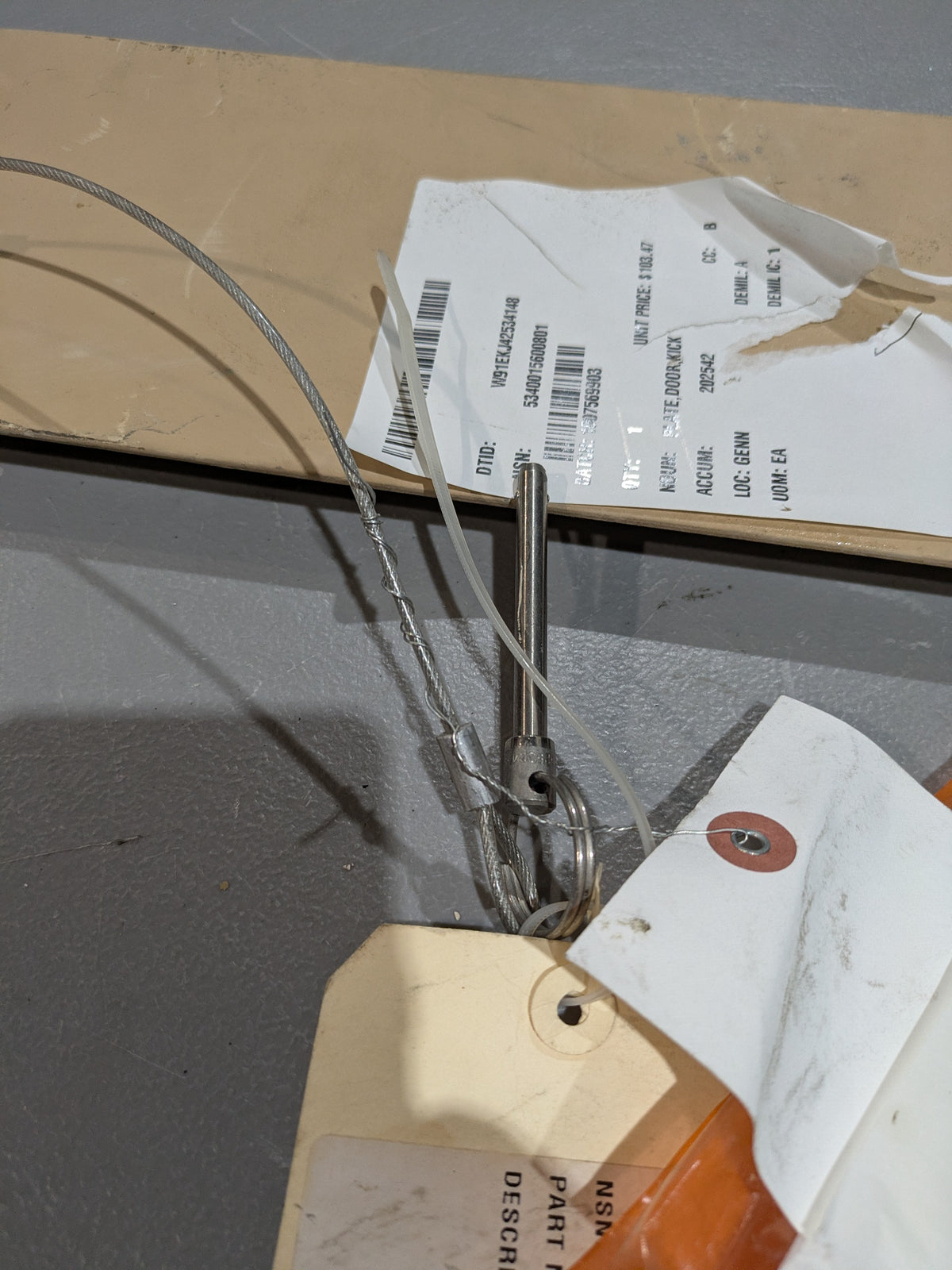 U S Army Tank Automotive Command 12441960-001 Door Kick Plate - NSN 5340-01-560-0801 - inventory label