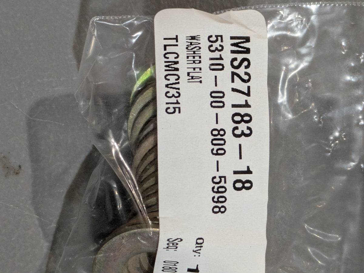 Goriziane Group SPA MS27183-18 Flat Washer - NSN 5310-00-809-5998 - inventory label