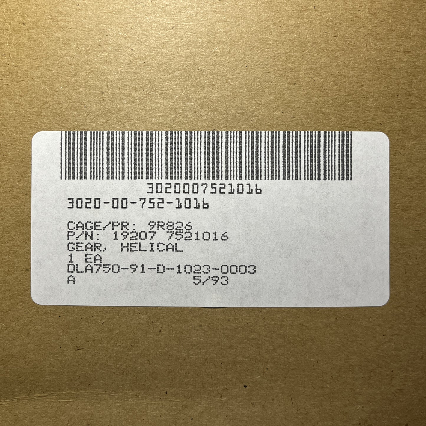 M35 TRANSMISSION 3RD GEAR 2.5 TON 7521016 / 3020-00-752-1016