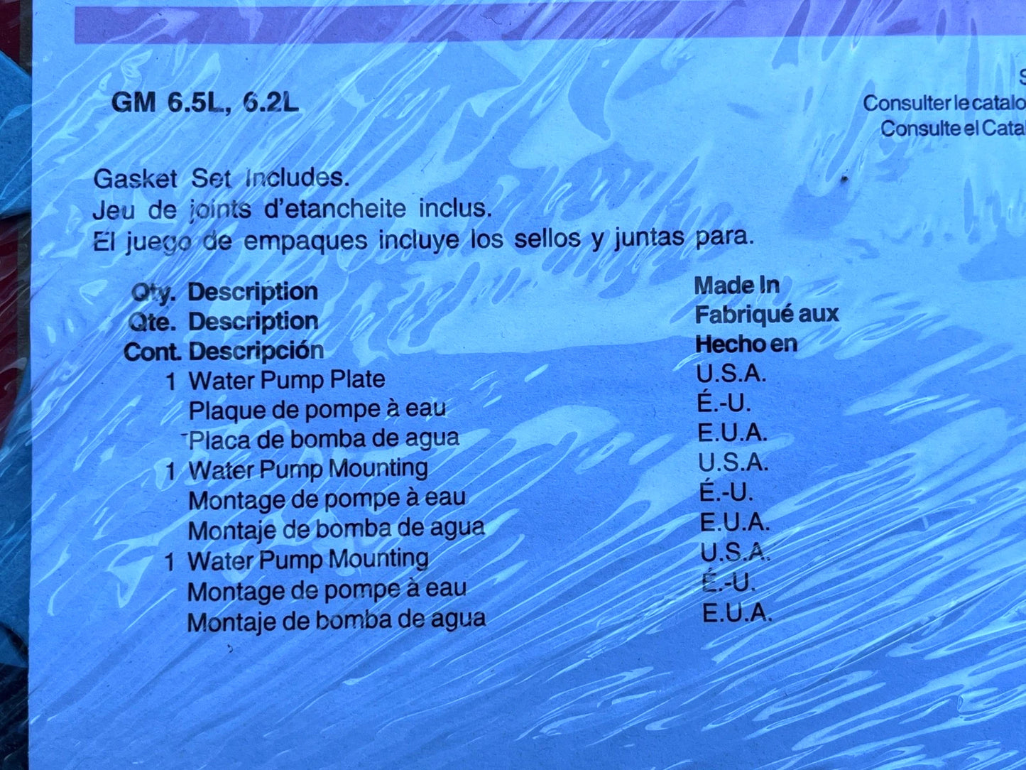 NEW HMMWV WATER PUMP KIT WITH GASKETS AM GENERAL MILITARY HUMMER M998 HUMVEE 6.2 6.5