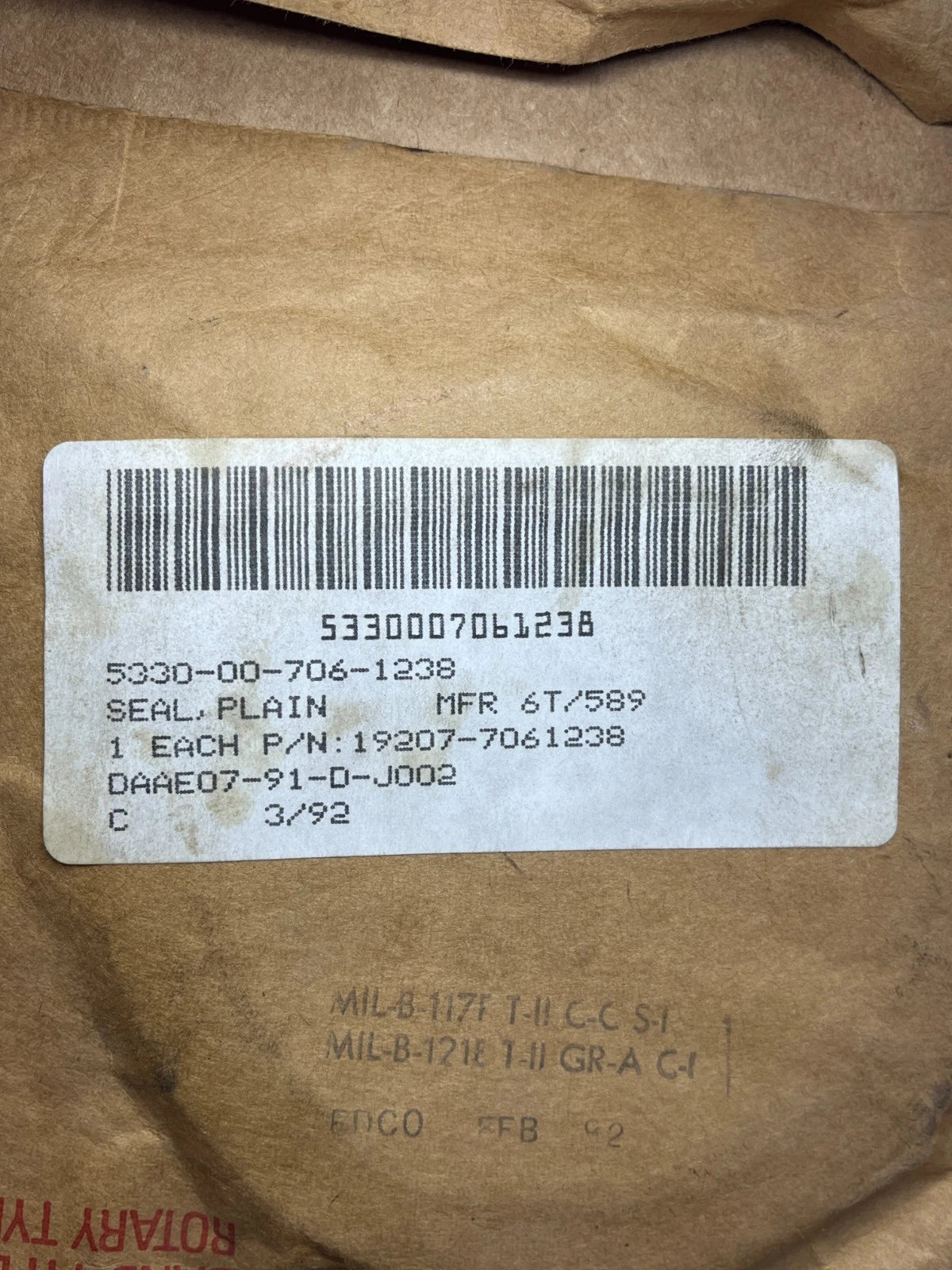 6pc. REAR AXLE HUB SEAL REBUILD KIT WITH GASKETS 2 1/2 TON M35A2 MILITARY TRUCK