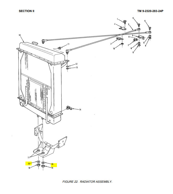 HUMMER H1 AM HUMVEE M998 Radiator Mount Nut Tractor Truck 9422301