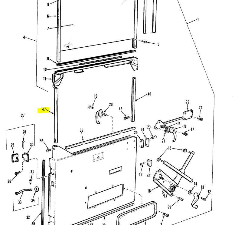 SLIDE CHANNEL FOR DOOR WINDOW, LONG SIDE, M35A2, M35A3, M54A2, M809 - 7373298