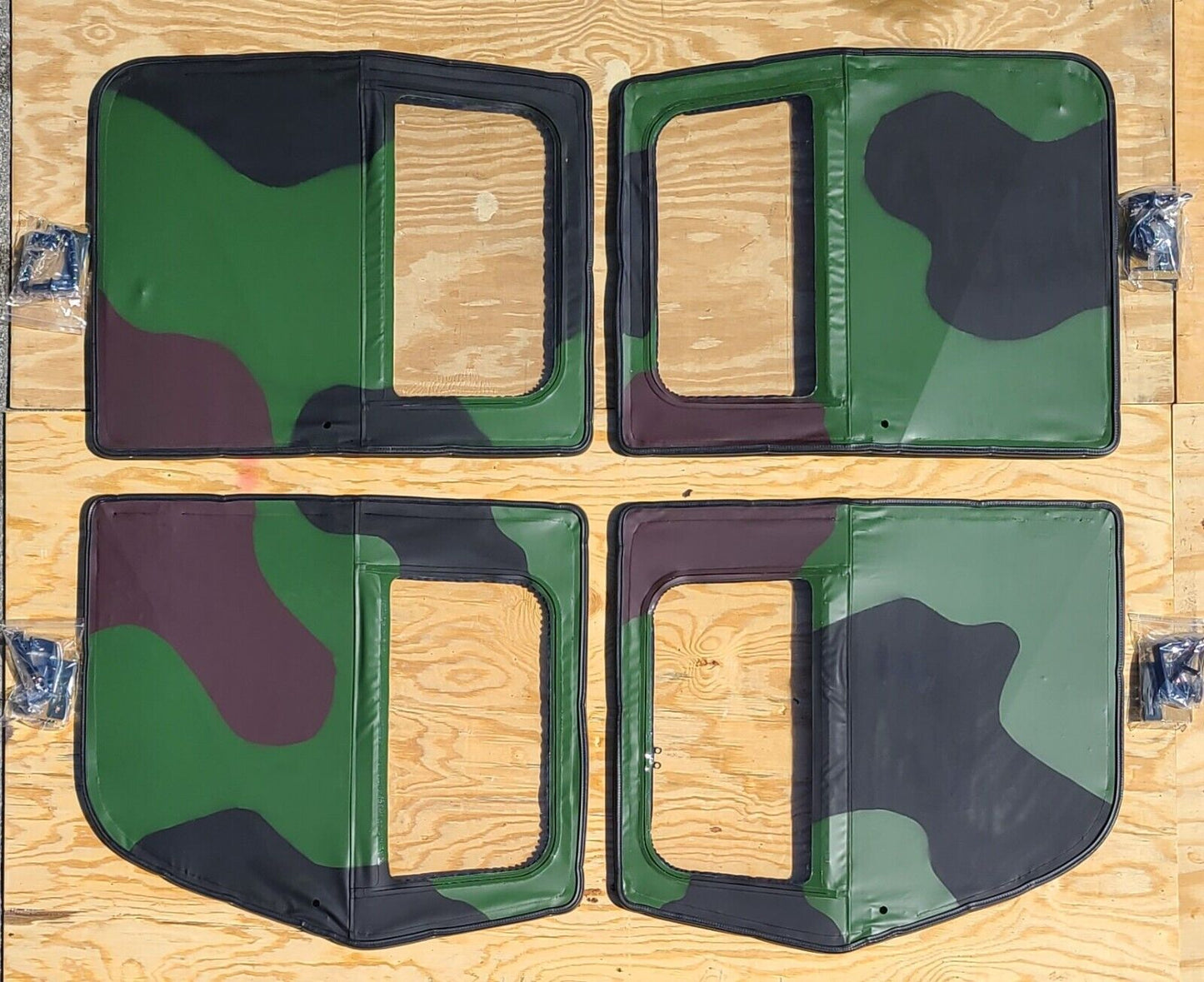 NEW HMMWV 4 Man CAMO Soft Top DOOR SET Humvee M998 4 Doors 12340231