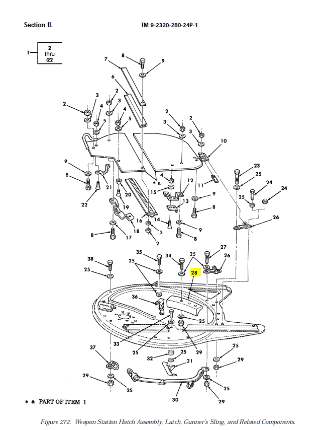 HMMWV Humvee M998 Turret Pad 12340313 Weapons Tray Turret Pad