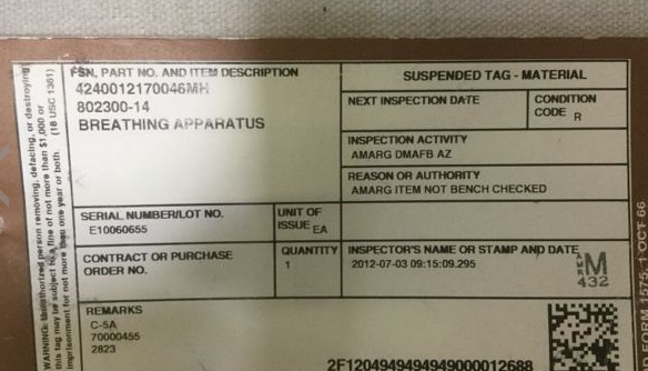 Avox Systems 802300-14 Breathing Apparatuses 4240-01-217-0046 NEW SURPLUS SOLD AS IS