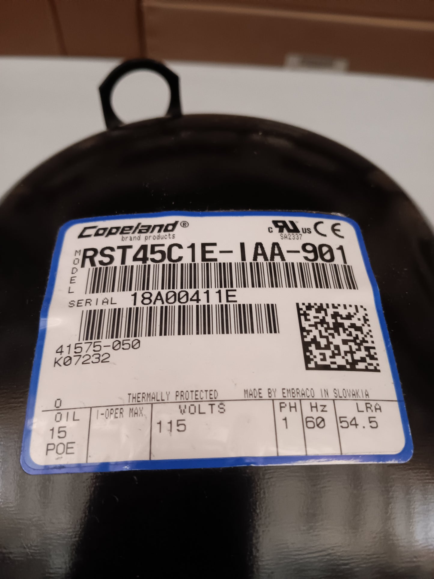 NSN 4130-01-467-0452 Refrigeration Compressor RUT561 R404A Copeland