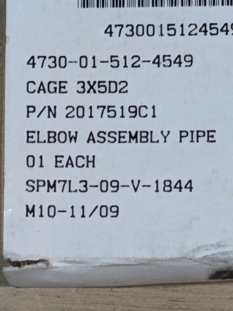 Parker-Hannifin VS269PMTNS-10-8 Pipe Elbow Assembly - NSN 4730-01-512-4549 - inventory label