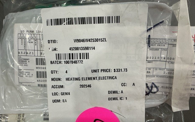 Electrical Heating Element 364830 NSN 4520-01-359-8114 - photo 4