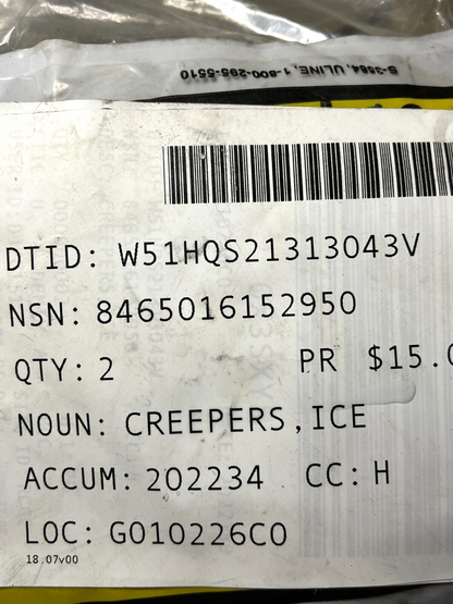 STABILICERS ICE CREEPERS EXTERNAL WALKING MILSPEC A-A-55124C 8465016152950