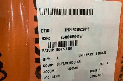 Vehicular Seat X000010 NSN 2540-01-599-4157 - photo 10