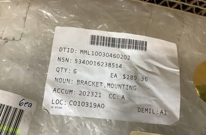 MILITARY 12500626 REV A RADIO MOUNTING BRACKET MFR 1S5X8 5340-01-623-8514