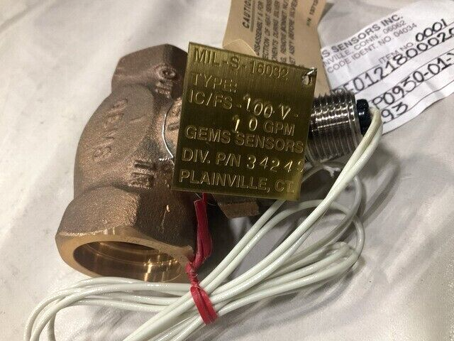 OLIVER PERRY CLASS GEMS SENSORS IC/FS-100-V-10GPM FLOW SWITCH 5930-01-282-0000