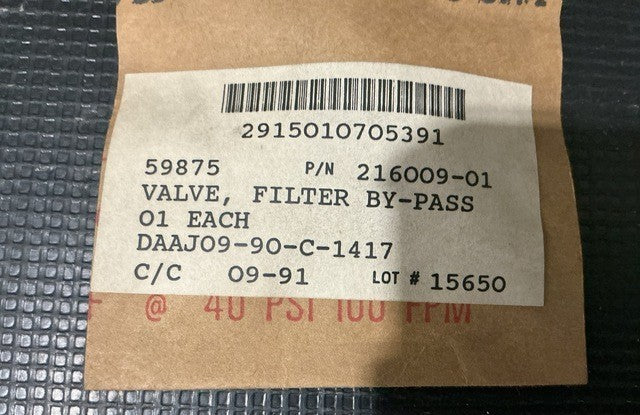 Filter By-pas Valve OH-58 NSN 2915-01-070-5391 - photo 3