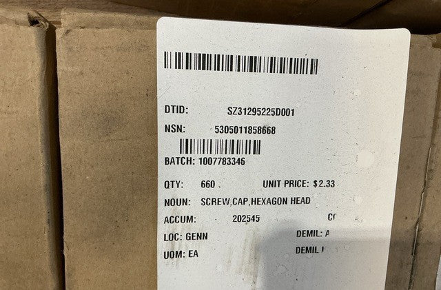 Cap Screw 126536A NSN 5305-01-185-8668 - photo 4