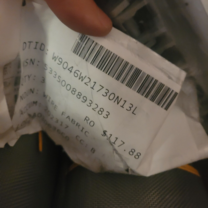 METAL SCREENING WIRE FABRIC 18 PER INCH 36"W A-A-10365 RR-W-36 5335-00-889-3283