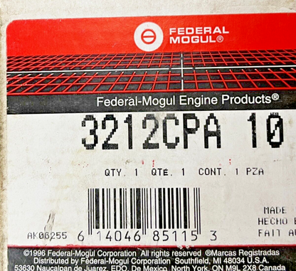 NEW GENUINE FEDERAL-MOGUL ENGINE MAIN BEARING THRUST, .010, 3212CPA10 USA