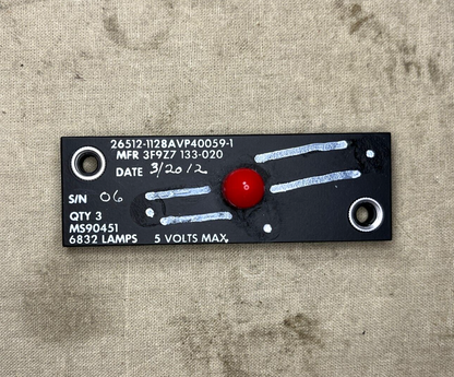 AIRCRAFT PROWLER EA-6B 1128AVP40059-1 IDENTIFI PLATE ASSEMBLY 1560-00-444-7889