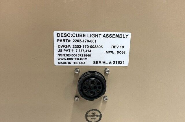 MILITARY MRAP IBISTEK 2202-170-001 CUBE LIGHT ASSEMBLY 6240-01-572-3840 USA