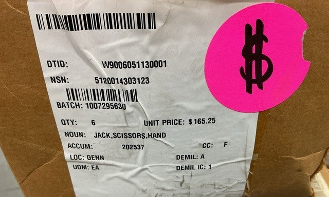Hand Scissor Jack M1167 NSN 5120-01-430-3123 - photo 5