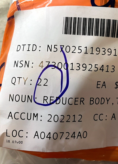 (1) CPV H867-12-10-SS Steel Bushing Tube Body Reducer 3/4"-5/8" 4730-01-392-5413