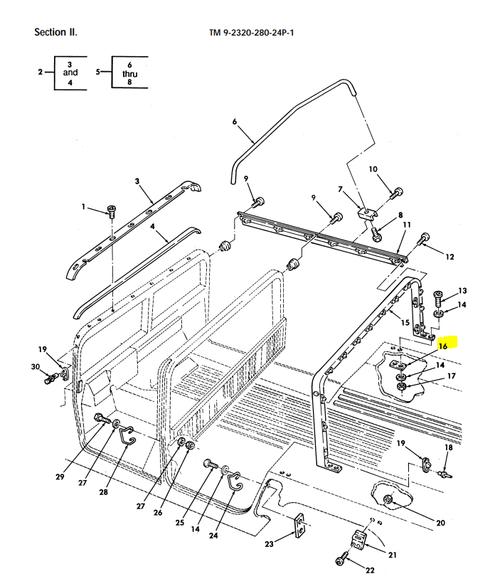 Humvee M998  MENDING PLATE  5340-01-255-9510  12339009 C Pillar, troop Seat