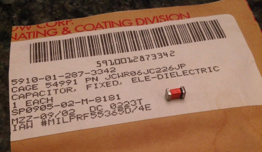 MILITARY CWR06JA226JP 10135105 ELECTROLYTIC FIXED CAPACITOR 5910-01-287-3342