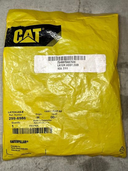 CAT 299-6986 LOADER BACKHOE CAB DOOR AND WIND LATCH ASSEMBLY 2540-01-568-7536